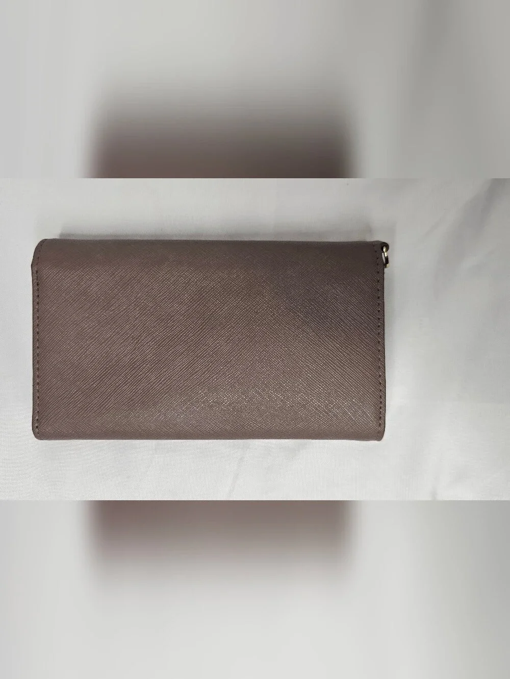 Kate Spade New York Saffiano Leather Trifold Wallet Mauve Taupe NO STRAP